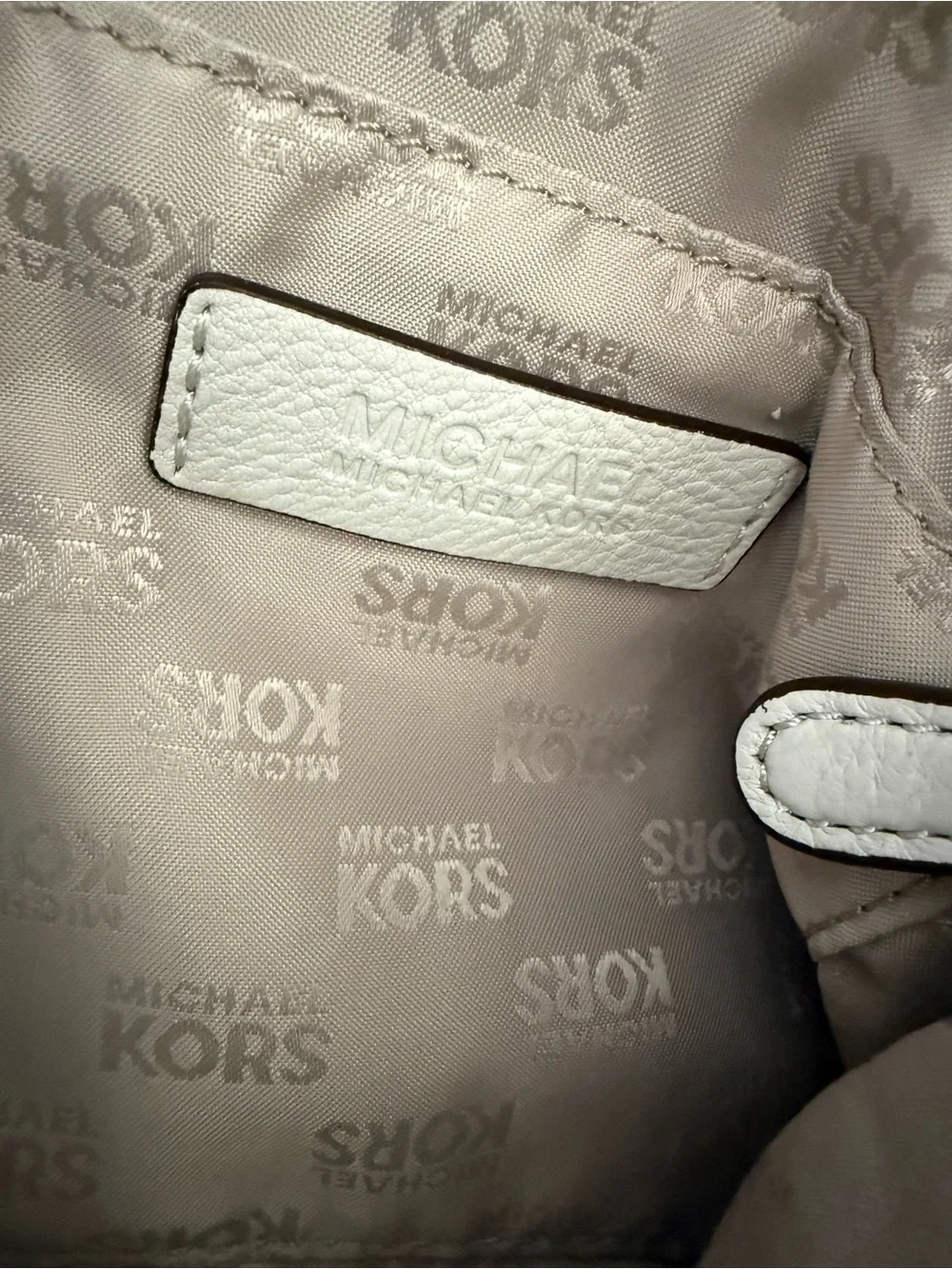 Michael Kors Beige Pebbled Leather Hobo with Tassel